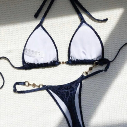 Wild Allure Sexy Leopard Micro Velvet Thong Bikini - Image 17