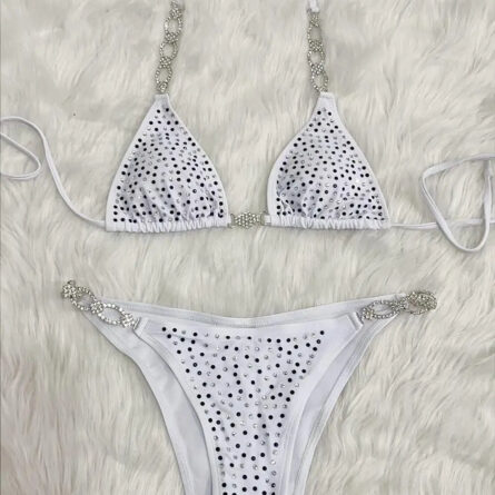 Luxe Diamond Embellished Halter Bikini – Bild 11