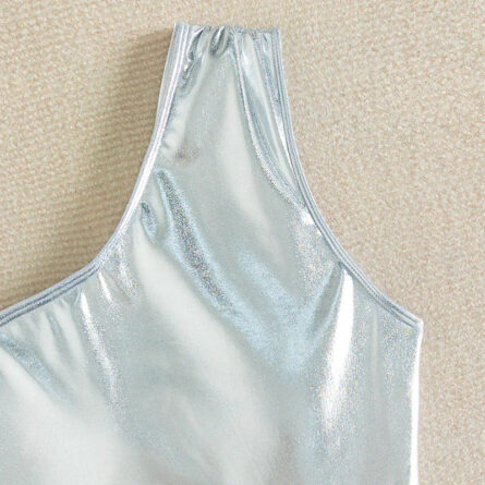 Metallic Waves Silver Swimsuit - Image 18