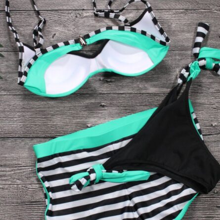 New Push Up Striped Shorts DD+ Bikini - Image 13