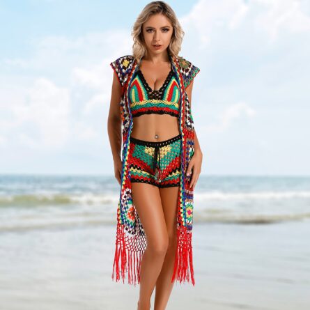 Rainbow Harmony Bohemian Crochet Bikini Set - Image 17