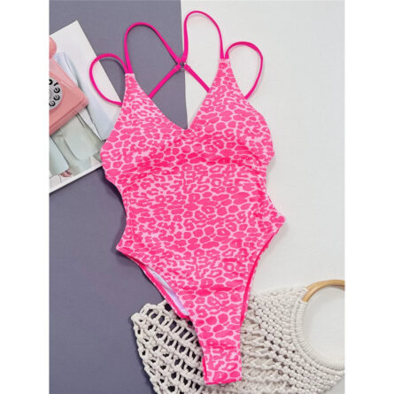 Stunning Leopard Open Back One Piece Swimsuit - Image 48