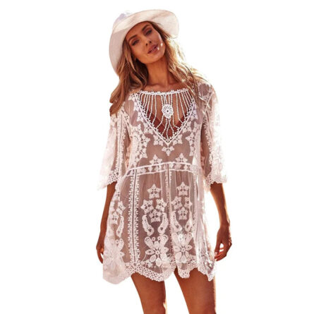 Wanderlust Vibes Boho Lace Bikini Cover Up Dress - Image 5
