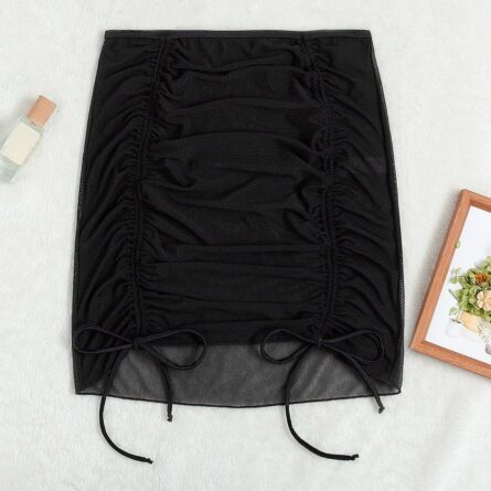 Sunset and Swim Sexy Black Chiffon Beach Cover Up Skirt - Image 10