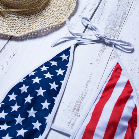 American Flag 4th Of July Deep V Neck One Piece Swimsuit - Image 15