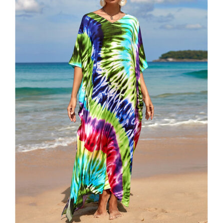 Sunset and Swim Colorful Bohemian Bathing Suit Coverup Kaftan - Image 40