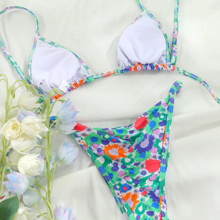 Petite Blossom Floral Micro Brazilian Bikini - Image 5