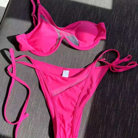 Seductive Sheer Glamour One-Shoulder Micro Bikini Set – Bild 22