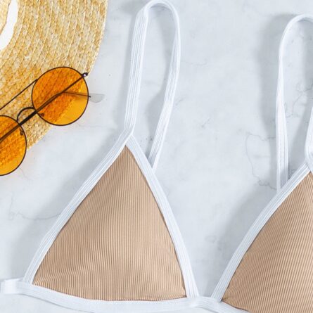New European Sexy Apricot Classic Two Piece Triangle Bikini – Bild 3