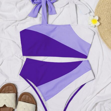 Sarah Pink Colorblock High Waist Bikini – Bild 24