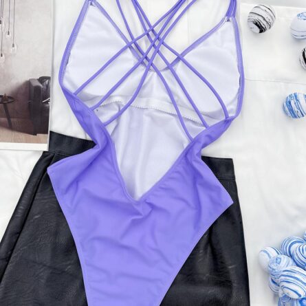 Sexy Back Strappy V Neck Womens Swimsuit - Image 10
