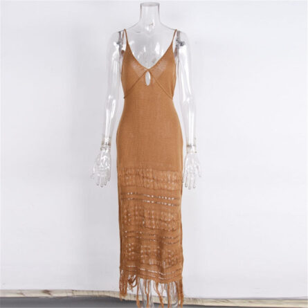 Sunset and Swim Sexy Fringe Tassel Crochet Beach Cover Up Dress - Image 18