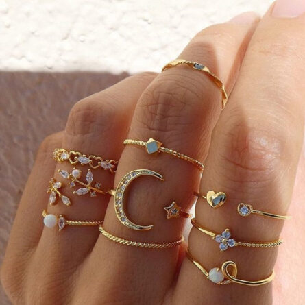Bohemian Summer Gold Ring Set - Image 8