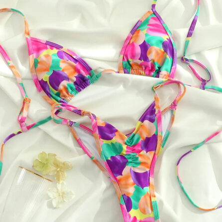 Petite Blossom Floral Micro Brazilian Bikini - Image 2