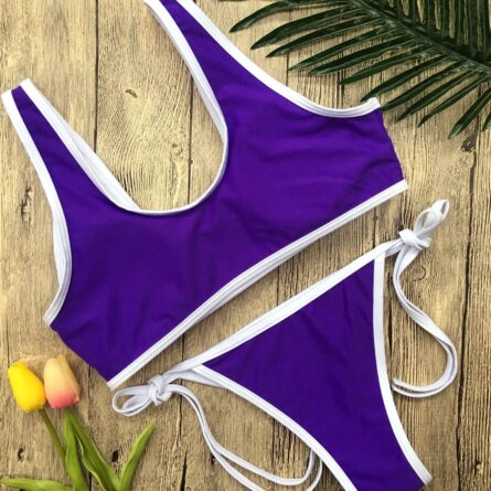 Breathless Solid Thong Bikini Set - Image 21