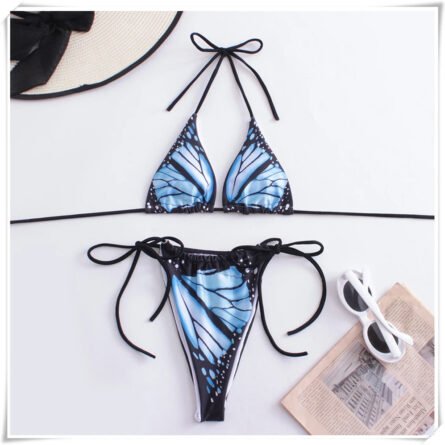 Butterfly Dream Triangle Thong Bikini - Image 29