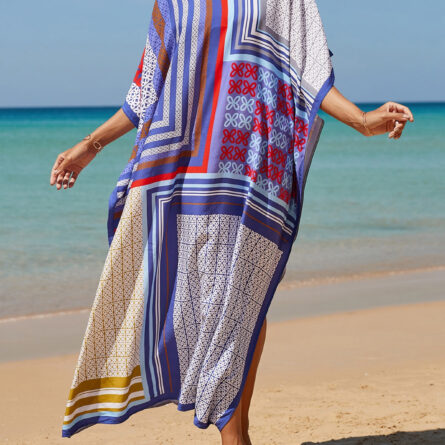 Sunset and Swim Colorful Bohemian Bathing Suit Coverup Kaftan - Image 3