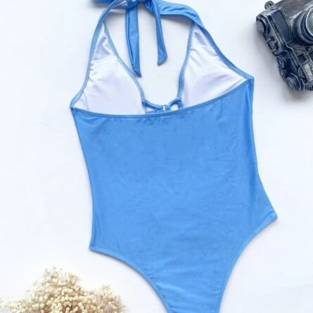 Snake Print Deep Plunge Cut Out Swimsuit - Image 40