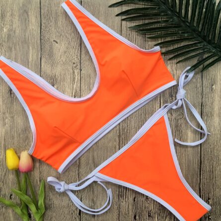 Breathless Solid Thong Bikini Set - Image 13