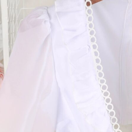 Sardinian Summer White Ruffle Cut Out Waist Maxi Dress - Image 14