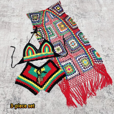 Rainbow Harmony Bohemian Crochet Bikini Set - Image 6