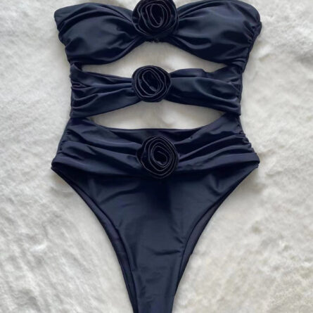 Chic 3D Flower Cut Out Swimsuit - Image 24