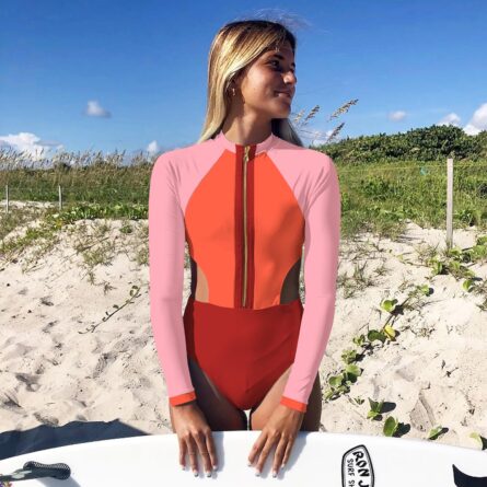 Ready, Set, Dive! Rashguard Zipper Cut Out One Piece Swimsuit - Image 26