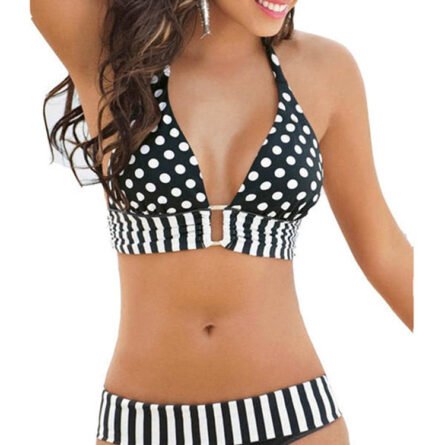 Seductive Polka Dots Bandage Push-Up Bikini Set - Image 8