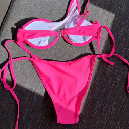 Seductive Sheer Glamour One-Shoulder Micro Bikini Set – Bild 23