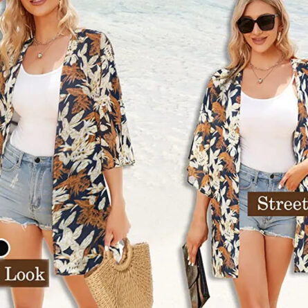 Sunset and Swim Flowy Kimono Cardigan Beach Cover Up - Image 17