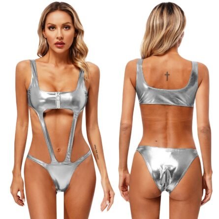 Celestial Goddess Harness Metallic Cut Out Swimsuit Monokini - Image 12