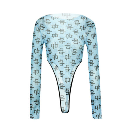 Femme Fatale Long Sleeve Extreme High Cut Thong Bodysuit – Bild 15