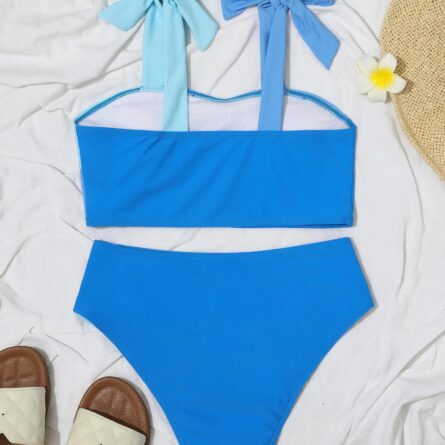 Sarah Pink Colorblock High Waist Bikini – Bild 20