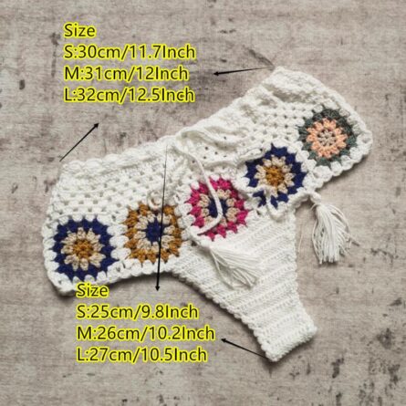 Boho Chic Crochet Delight Bandeau Tube Top Bikini Set - Image 4