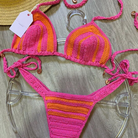 Pink Handmade Crochet Bikini – Bild 6