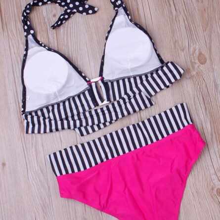 Seductive Polka Dots Bandage Push-Up Bikini Set - Image 20