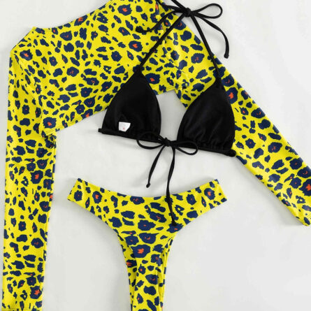 Thong Leopard Three Set Bikini - Image 3