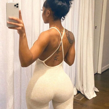 Heather V-neck Skinny Sexy Jumpsuit – Bild 3
