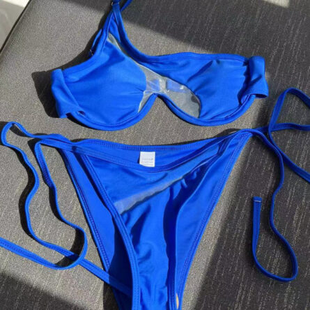 Seductive Sheer Glamour One-Shoulder Micro Bikini Set – Bild 24