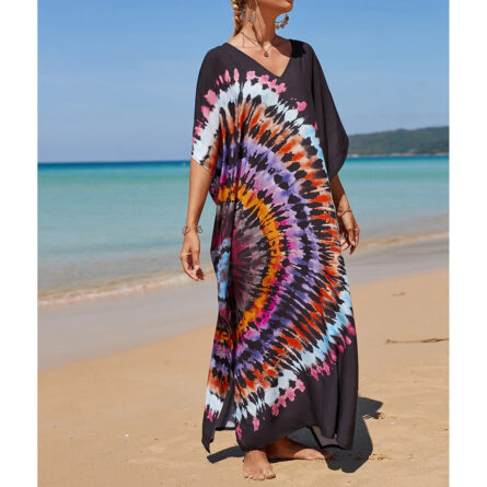 Sunset and Swim Colorful Bohemian Bathing Suit Coverup Kaftan - Image 38