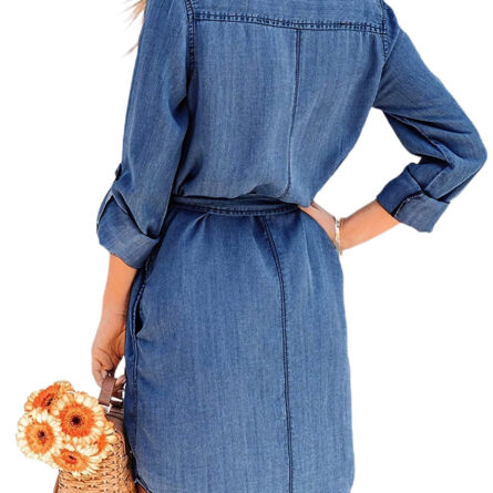 Alluring Casual Denim Dress - Image 8