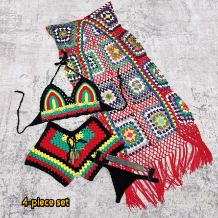 Rainbow Harmony Bohemian Crochet Bikini Set - Image 11