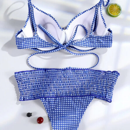 Plaid Ruffle Charm Waist Bikini Set – Bild 3