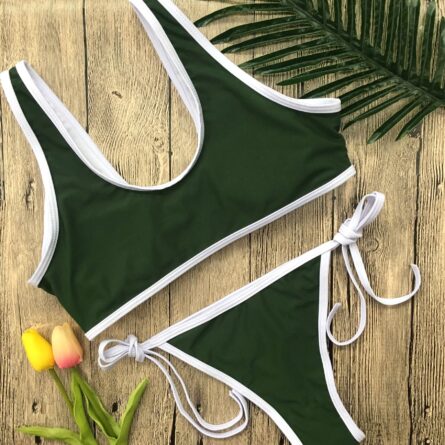Breathless Solid Thong Bikini Set - Image 23