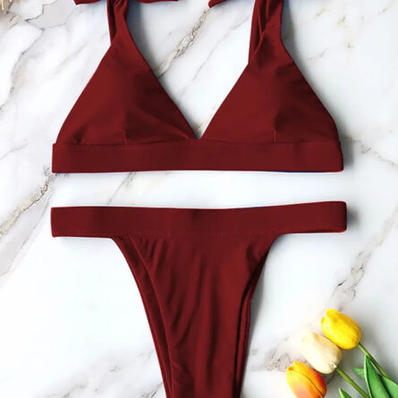 Adriana High Cut Shoulder Tie Bow Bikini - Image 20