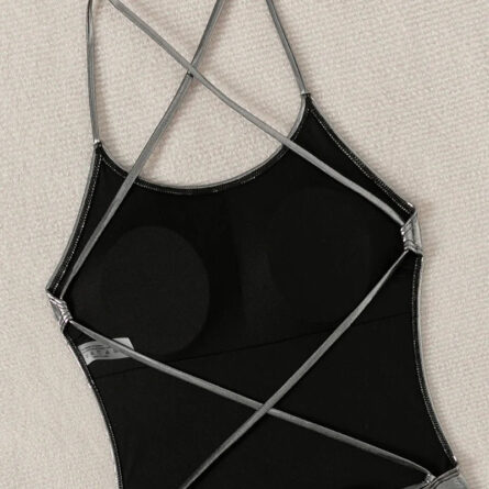 Metallic Waves Silver Swimsuit - Image 13