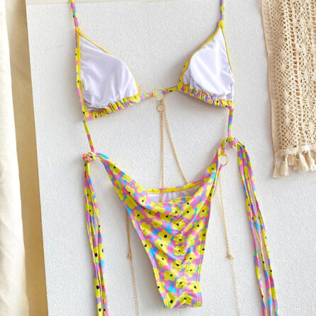 Exotic Sunset Triangle Chains Brazilian Bikini – Bild 26