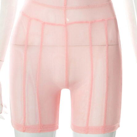 Nori Mesh Patchwork See Through Shorts – Bild 2