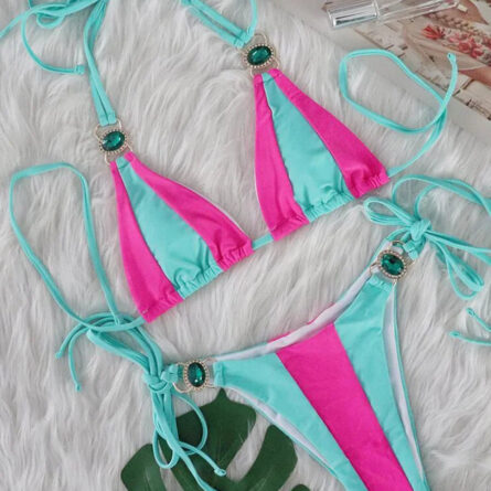 Esmeralda Halter Jewelled Diamond Bikini - Image 2