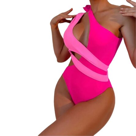 Resort Bow Strap One Shoulder Swimsuit – Bild 9